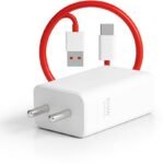 ChargHunt 100 W SuperVOOC 9 A Single Port Mobile Charger with Detachable Cable (White, Red, Cable Included)