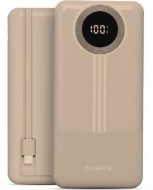OneLife 10000 mAh 22.5 W Compact Pocket Size Power Bank (Cream, Lithium Polymer, Fast Charging for Tablet, Mobile, Smartwatch, Trimmer)