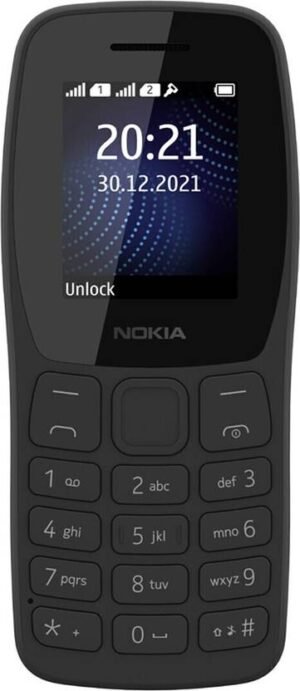Nokia 105 Single SIM, Keypad Mobile Phone with Wireless FM Radio (Charcoal)