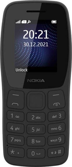Nokia 105 Single SIM, Keypad Mobile Phone with Wireless FM Radio (Charcoal)