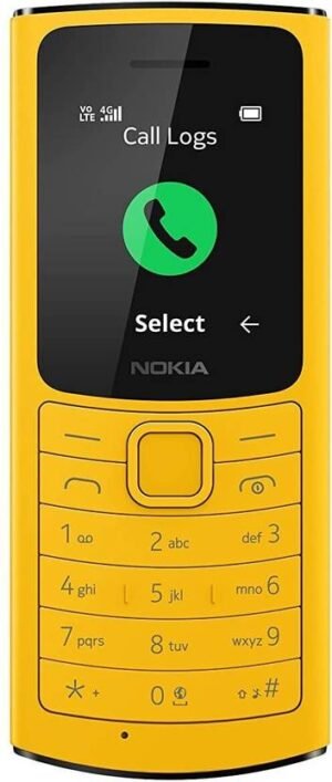 Nokia 110 4G with Volte HD Calls, Up to 32GB External Memory, FM Radio (Yellow)
