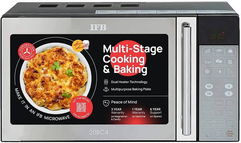 IFB 20 L Convection Microwave Oven (20BC4 With Touch Key Pad 1200 Watt, Black)