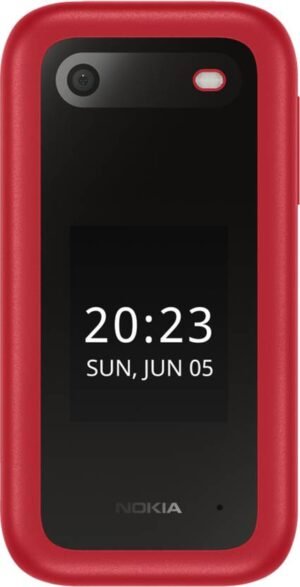 Nokia 2660 Flip 4G Volte Red keypad Mobile with Dual Sim & Screen, MP3 Player (Red)