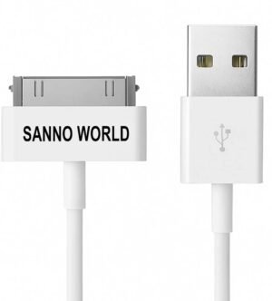 SANNO WORLD Lightning Cable 2 A 1.2 m 30 Pin to USB Charging & Data Sync Cable for iPhone 3G/3GS/4/4s/iPad 1/2/3 (Compatible with iPhone 3G/3GS/4/4s/iPad 1/2/3, iPod Nano 5th/6th Gen and iPod Touch 3rd/4th Gen, White, One Cable)