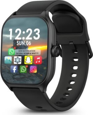 TECHIO H9 PRO MAX SMART WATCH Smartwatch (Black Strap, FREE)