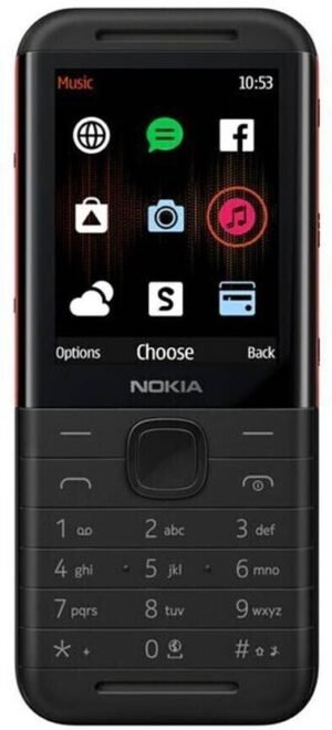 Nokia 5310 Dual SIM Keypad Phone with MP3 Player, and Rear Camera (Black, Red)