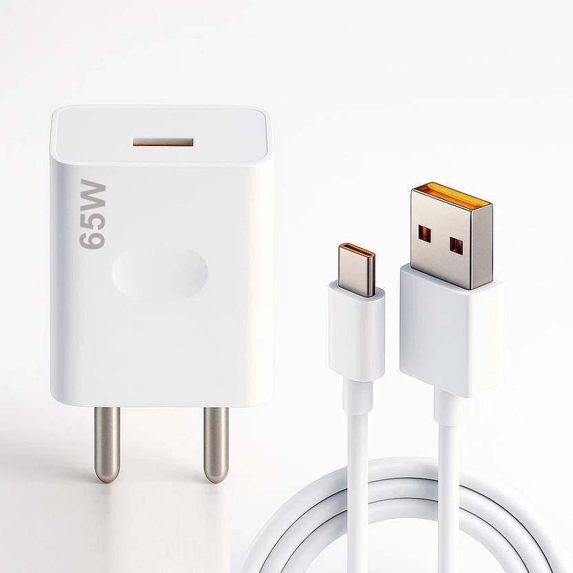 SB 65 W SuperVOOC 6 A Wall Charger for Mobile with Detachable Cable (White, Cable Included)