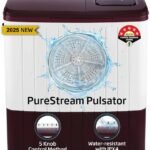 Voltas Beko 8 kg Semi Automatic Top Load Washing Machine Maroon, White (WTT80UHA)