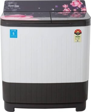 Voltas Beko 8 kg Semi Automatic Top Load Washing Machine Grey, White (WTT80DGRG/FLRB)