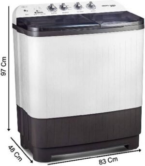 Voltas Beko 8 kg Semi Automatic Top Load Washing Machine Grey (WTT80DGRT)