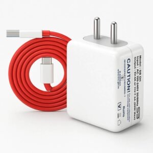 SB 80 W SuperVOOC 7.3 A Wall Charger for Mobile with Detachable Cable (White, Cable Included)