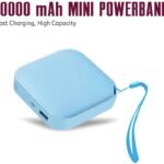 AMYTEL 9500 mAh 18 W Mini Pocket Size Power Bank (Blue, Lithium-ion, Power Delivery 2.0, Quick Charge 2.0, Quick Charge 3.0 for Mobile, Earbuds, Tablet, Trimmer)