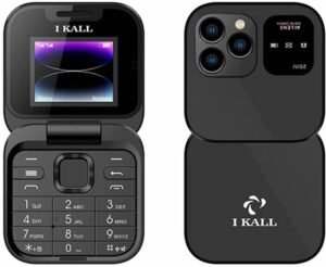 I Kall A5 Flip Mobile Phone - FM Radio, King Voice, Call & SMS Indicator Light (Black)