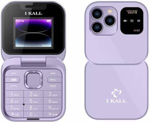 I Kall A5 Flip Mobile Phone - FM Radio, King Voice, Call & SMS Indicator Light (Purple)