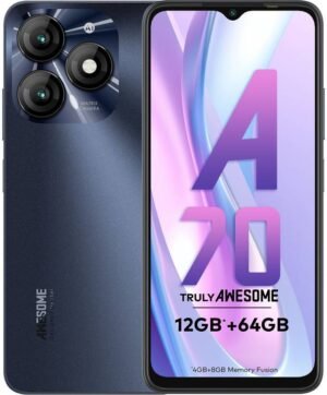 itel A70 | 5000 mAh Battery |13MP Dual Rear Camera | Type C Charging (Starlish Black, 64 GB) (4 GB RAM)