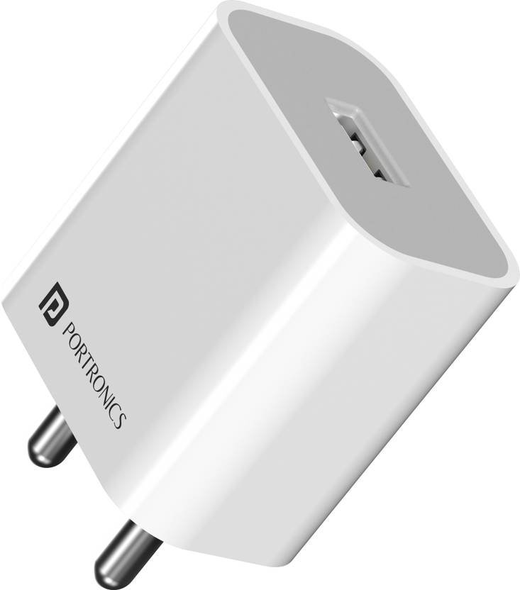 Portronics 12 W 2.4 A Wall Charger for Mobile (White)