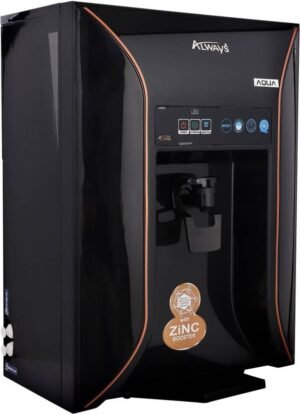 Always Aqua with LED display & Pre filter 12 L RO + UV + UF + TDS + ALK + Copper Water Purifier (Black)