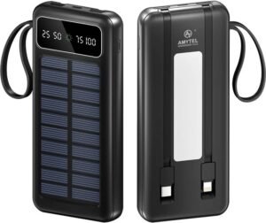 AMYTEL 10000 mAh 18 W Ultra Slim Pocket Size Power Bank (Black, Lithium Polymer, Fast Charging, Quick Charge 2.0 for Earbuds, Mobile, Smartwatch, Smartband, Speaker, Tablet, Trimmer)