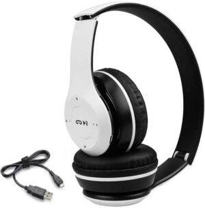 Techobucks BEST SALE WIRELESS LIGHTWEIGHT ULTRA DAYNMIC BASS SOUND GAMING HEADPHONE Bluetooth (White, On the Ear)