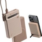 Portronics 10000 mAh 20 W Wireless Slim Pocket Size Power Bank (Mocha, Lithium Polymer, Fast Charging for Mobile)