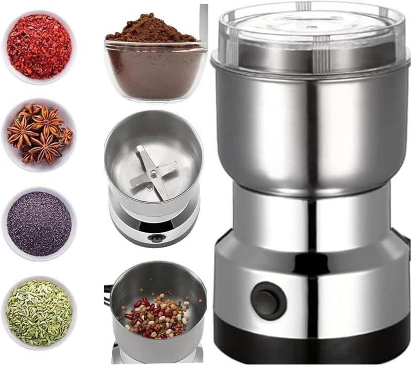 RAY OF KHODIYAR 1 300 W Mixer Grinder (Nima Electric Coffee & Spice Grinder – Stainless Steel Mixer (Silver) | 1 Jar | Silver)