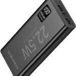 WINgFI 20000 mAh 22.5 W Compact Power Bank (Black, Lithium Polymer, Power Delivery 3.0, Quick Charge 4.0 for Mobile)