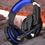 PunnkFunnk GM K20 Gaming Headset, Over Ear Gaming Headphones with Mic Wired Gaming (Black, On the Ear)