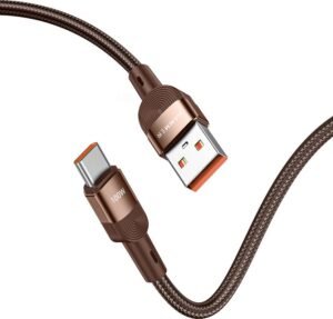 Hammer USB Type C Cable 1.2 m HMTYPEA2C100W (Compatible with OnePlus Smartphones, Brown, One Cable)