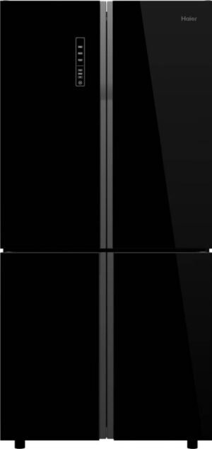Haier 712 L Frost Free Side by Side Refrigerator (Black Glass, HRB-738BG)