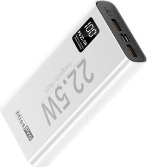 MIOX 20000 mAh 22.5 W Compact Pocket Size Power Bank (White, Lithium Polymer, Power Delivery 3.0, Quick Charge 4.0 for Mobile, Tablet, Tablet, Trimmer, Speaker, Smartband, Laptop, Laptop, Earbuds)