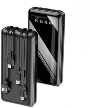 FAHIG 30000 mAh 15 W Compact Pocket Size Power Bank (Black, Lithium Polymer, Fast Charging, Power Delivery 2.0, Quick Charge 2.0 for Earbuds, Mobile, Smartwatch, Smartband, Speaker, Tablet, Trimmer)