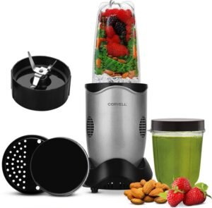 Corvell NUTRIO Juicer Mixer Grinder Smoothie Maker 500 W Juicer Mixer Grinder (NUTRIO | 2 Jars | Black, Silver)