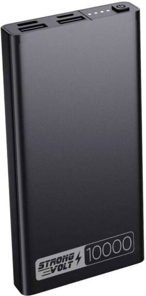 Strongvolt 10000 mAh 15 W Slim Pocket Size Power Bank (Black, Lithium Polymer, Fast Charging for Mobile)