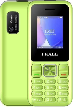I Kall K22-Keypad Mobile Phone with 1000mAh Battery, Crystal Keypad, Vibration (Green)