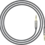 Portronics AUX Cable 2 m Konnect Aux 7 Male to Male 3.5mm Gold Plated Connectors (Compatible with Smartphones, Grey, One Cable)