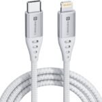 Portronics Lightning Cable 2 A 1 m Konnect L1 20W Type C to 8 Pin (Compatible with Smartphones, White, One Cable)