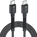 Portronics Type C 3 A 1 m Konnect X 60W Type C to Type C Fast Charging Cable (Compatible with Smartphones, Power Bank, Speaker, Tablets, Black, One Cable)