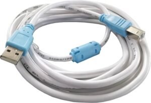 LipiWorld Reversible USB 2.0 2 A 5 m Printer Cable 2.0 USB Cable A Male to B Male Printer Cable (5m) (Compatible with PC, Leptop, White, One Cable)