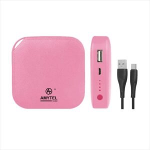 AMYTEL 10100 mAh 18 W Mini Pocket Size Power Bank (Pink, Lithium-ion, Quick Charge 4.0, Power Delivery 2.0, Fast Charging for Earbuds, Trimmer, Mobile, Speaker, Smartwatch, Mobile)