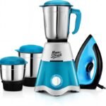 Moonstruck COMBO-3-JAR WITH IRON 750 W Juicer Mixer Grinder (MIXER/JUICER/GRINDER 3 jar with iron combo gift pack 750 watT | 3 Jars | Blue)