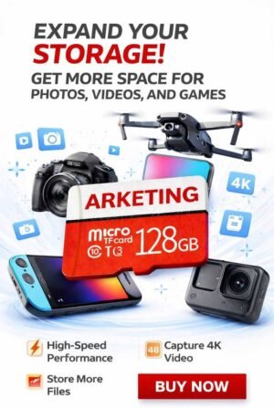 ARKETING MKM 116 PMN 128 128 GB Class 3 Class 10 120 MB/s Memory Card Compatible with Mobile, Tablet, Camera