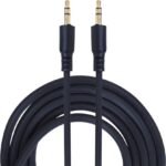 MAK AUX Cable 1 m MX-121 3.5mm Male to Male Stereo Audio Aux Cable With Gold Plated Connectors- 1M (Black) (Compatible with Smart Phones, MP3 Players, Tablets, Black, One Cable)