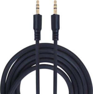 MAK AUX Cable 1 m MX-121 3.5mm Male to Male Stereo Audio Aux Cable With Gold Plated Connectors- 1M (Black) (Compatible with Smart Phones, MP3 Players, Tablets, Black, One Cable)