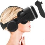 IRUSU VR Headset for mobiles with headphones with 3.5mm jack and controller (Black)