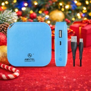 AMYTEL 10000 mAh 15 W Nano Pocket Size Power Bank (Blue, Lithium-ion, Power Delivery 2.0, Quick Charge 2.0, Quick Charge 3.0 for Mobile, Speaker, Tablet, Earbuds, Trimmer)