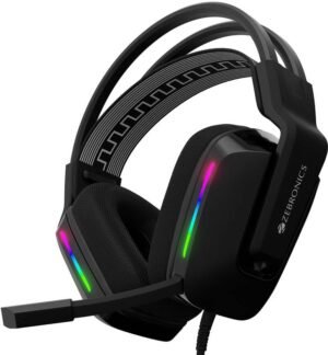 ZEBRONICS Zeb-Havoc Premium Headphone, Dolby Atmos Subscription,Suspension Headband,RGB Wired Gaming (Black, On the Ear)