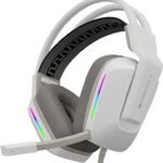 ZEBRONICS Zeb-Havoc Premium Headphone, Dolby Atmos Subscription,Suspension Headband,RGB Wired Gaming (White, On the Ear)