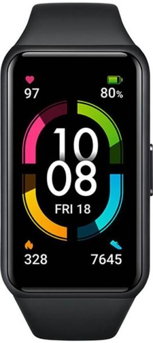 Honor Band 6 (Meteorite Black Strap, Size : Regular)