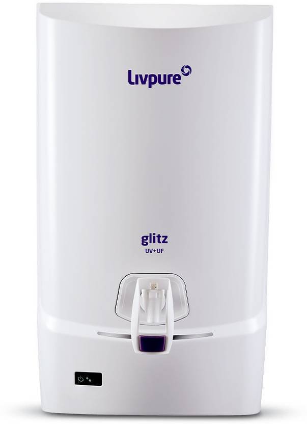 LIVPURE LIV-GLITZ 7 L UV + UF Water Purifier 4 STAGE ADVANCED PURIFICATION | SUITABLE FOR ALL – MUNICIPALITY WATER (NOT SUITABLE FOR TANKER OR BOREWELL WATER) (White)