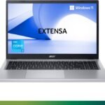 Acer Extensa Intel Core i3 N305 – (8 GB/256 GB SSD/Windows 11 Home) EX215-33 Notebook (15.6 Inch, Pure Silver, 1.7 Kg)